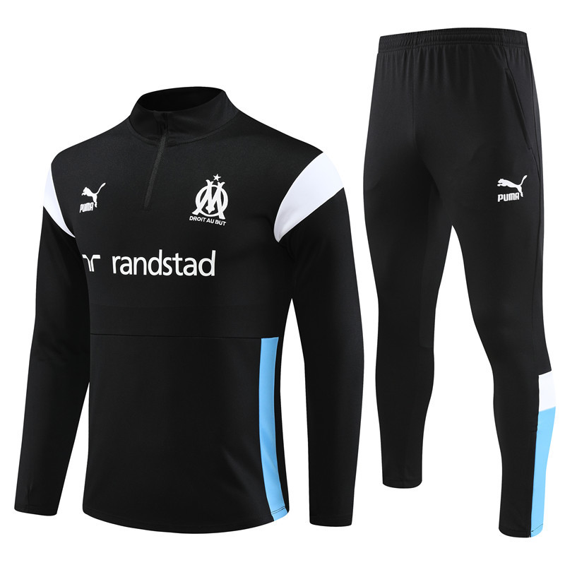 23-24 Marseille Black Long Sleeve Training Suit Yupoo