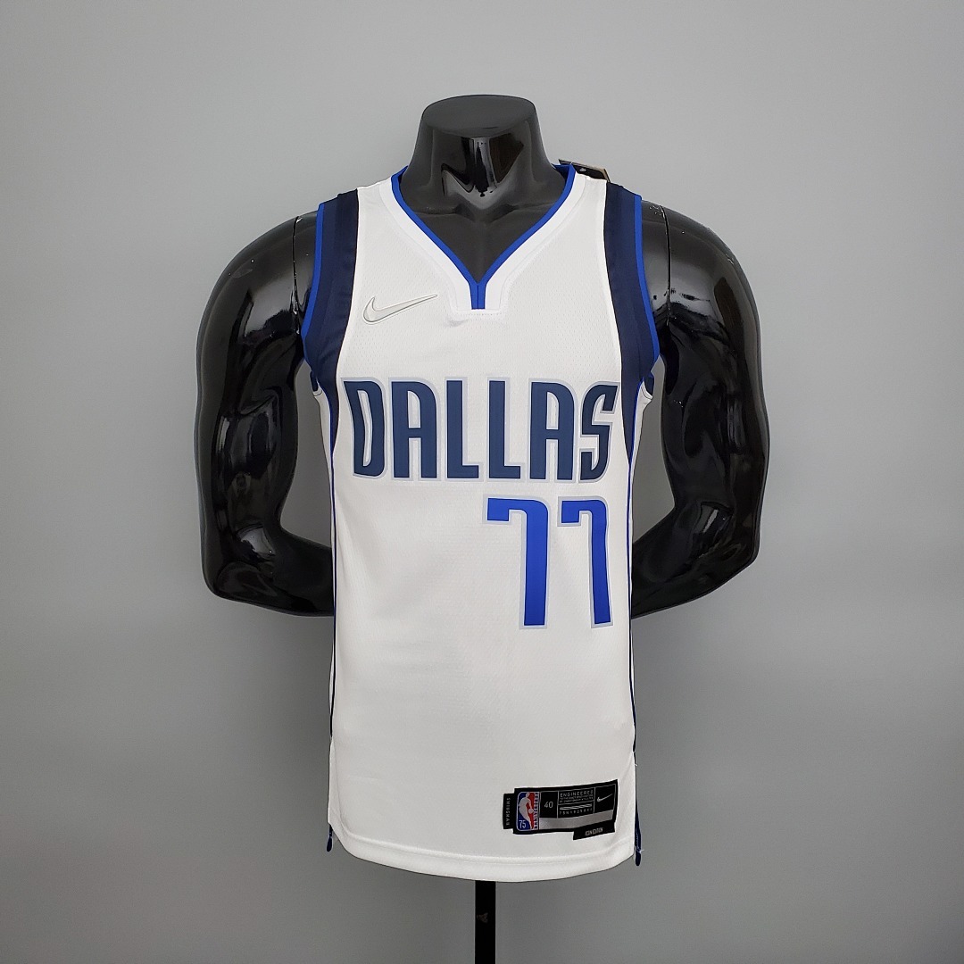 75th Anniversary Doncic#77 Dallas Mavericks White NBA Jersey S-XXL