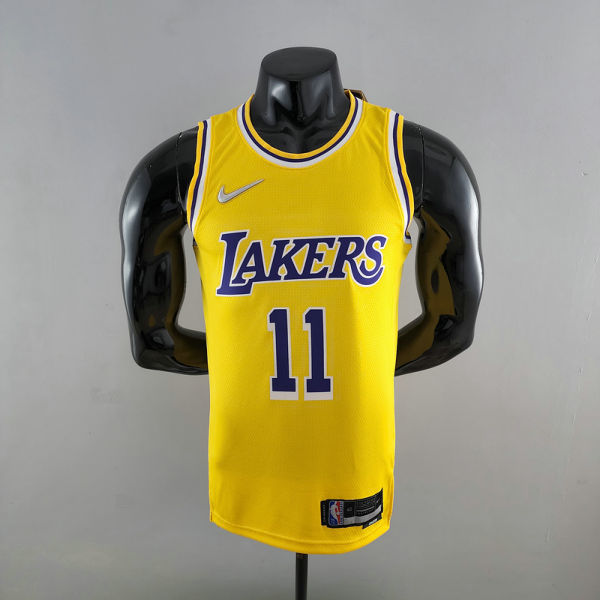 75th Anniversary IRVING #11 Los Angeles Lakers Yellow NBA Jersey S-XXL