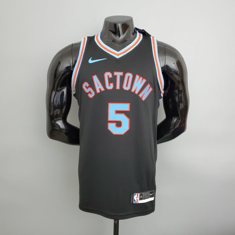 2021 Kings Fox#5 City Edition Black NBA Jersey S-XXL