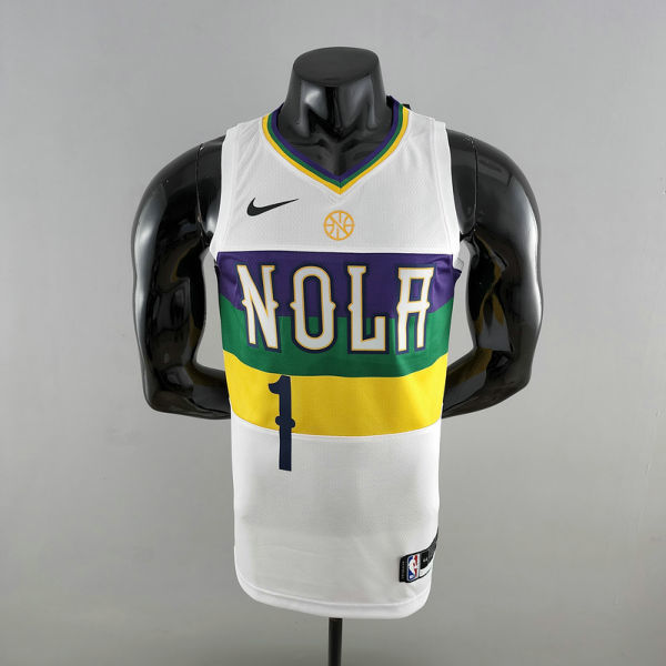 2018 New Orleans Pelicans WLLIAMSIN#1 Urban Edition White NBA Jersey S-XXL