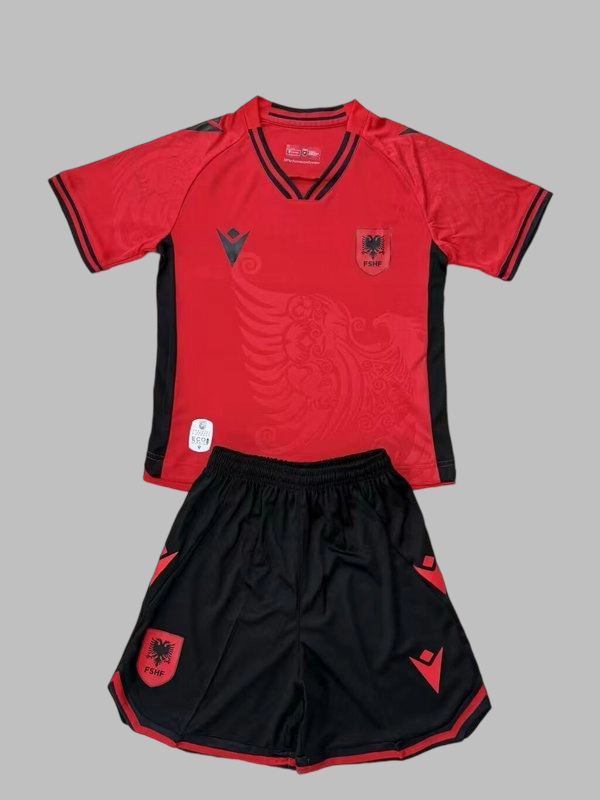 25-26 Republic of Albania Home Kids Cheap Soccer Jerseys Yupoo