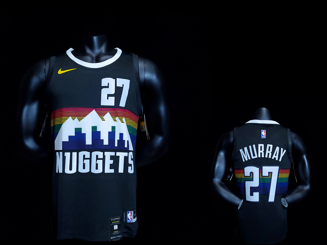 MURRAY#27 Nuggets City Edition Black jersey Size: XS-XXL Nike connect recognition