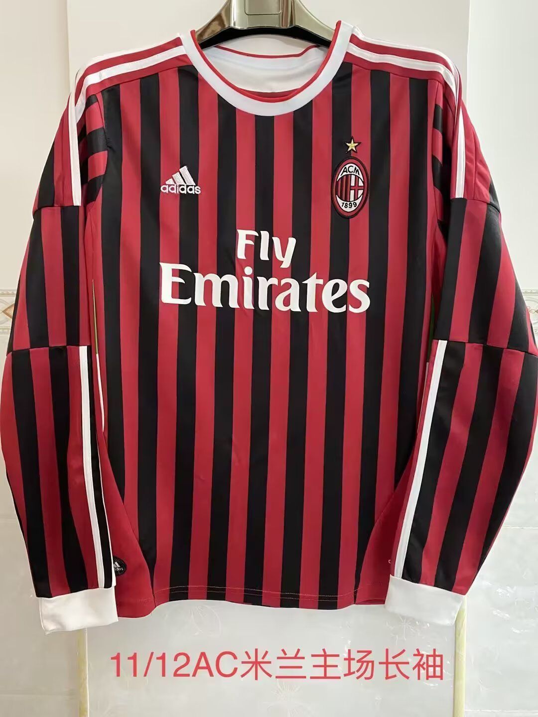 11-12 AC Milan Home Retro Long Sleeve Soccer Jerseys Yupoo