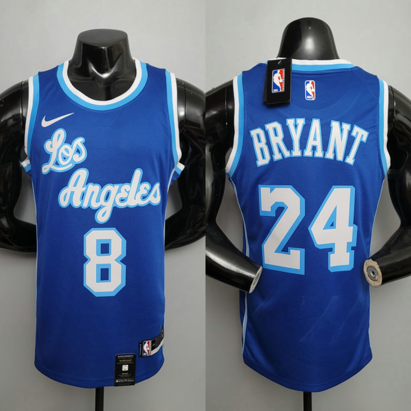 Retro Before Bryant #8 After Bryant #24 Lakers blue NBA jersey Size  XS-XXL