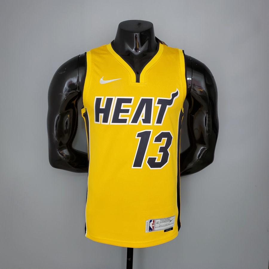 2021 ADEBAYO#13 Heat Bonus Edition Yellow NBA Jersey S-XXL