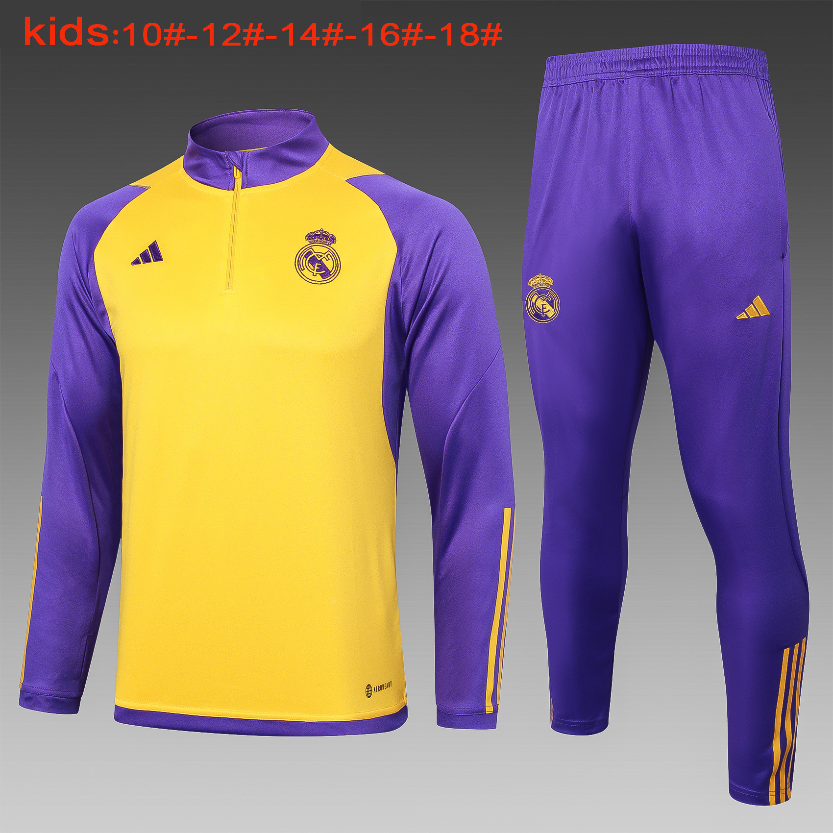 23-24 Real Madrid Kids Long Sleeve Training Suit Yupoo