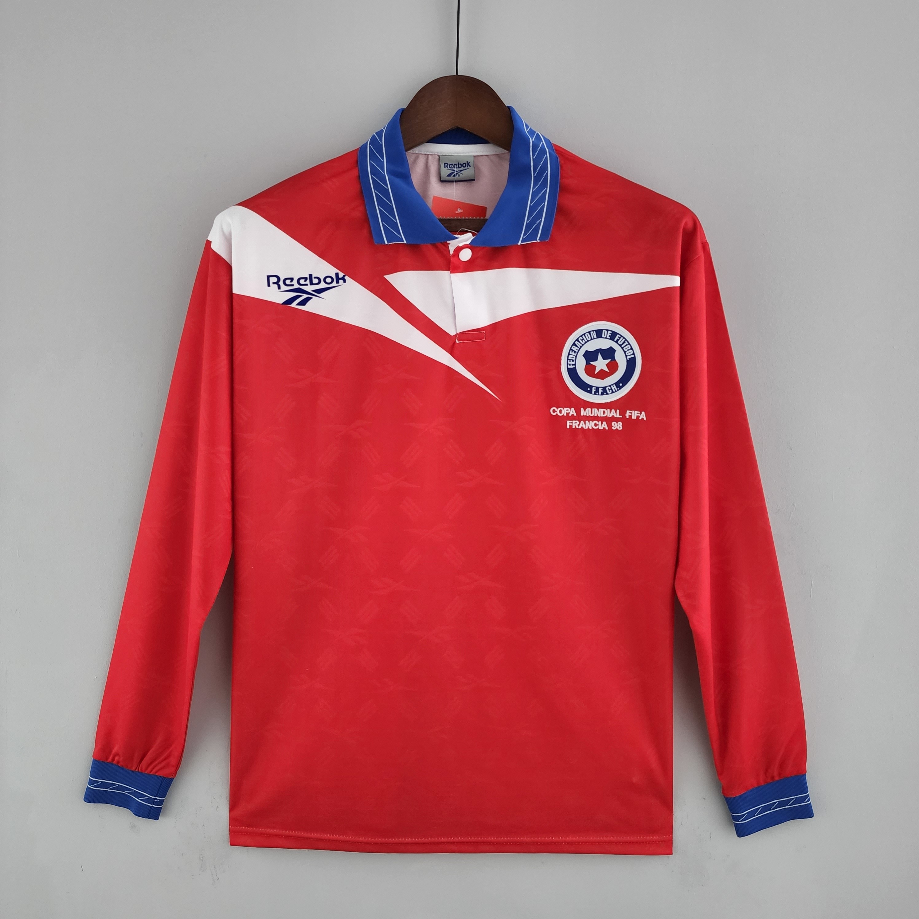 1998 Chile Home Retro Long Sleeve Soccer Jerseys Yupoo