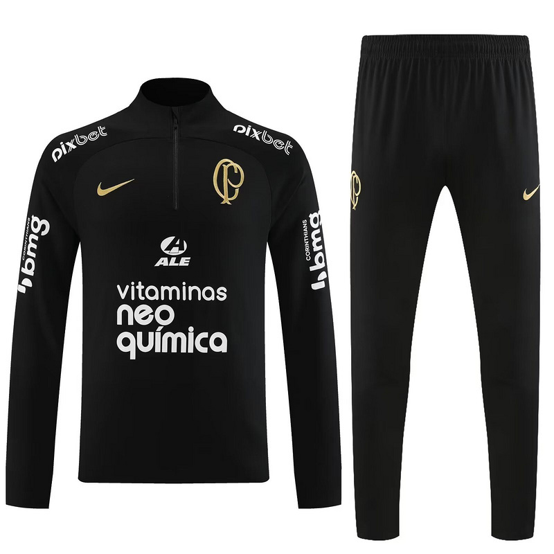 23-24 Corinthians Black Long Sleeve Training Suit Yupoo