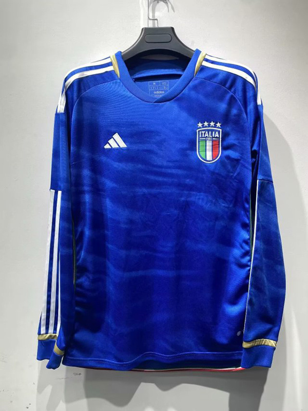 2023 Italy Home Long Sleeve Soccer Jerseys Yupoo