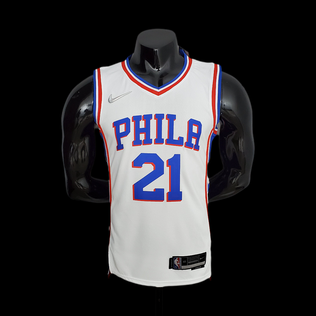 75th Anniversary Philadelphia 76ers EMBIID#21 White NBA Jersey S-XXL