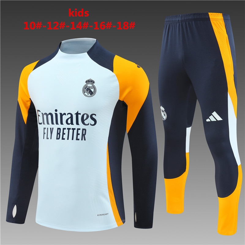 24-25 Real Madrid Kids Long Sleeve Training Suit Yupoo