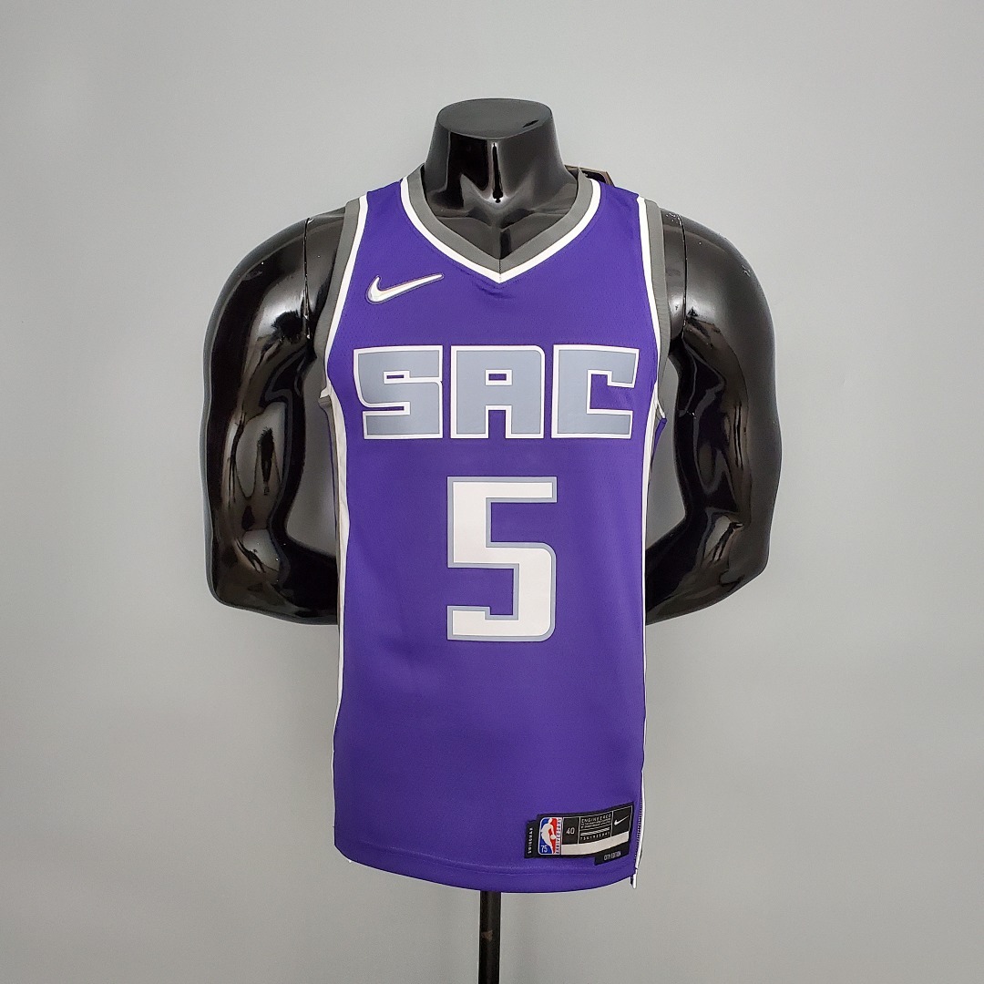75th Anniversary Fox#5 Kings Purple NBA Jersey S-XXL