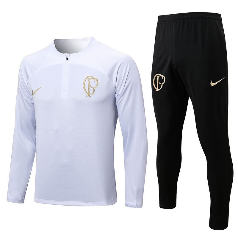 23-24 Corinthians White Long Sleeve Training Suit Yupoo
