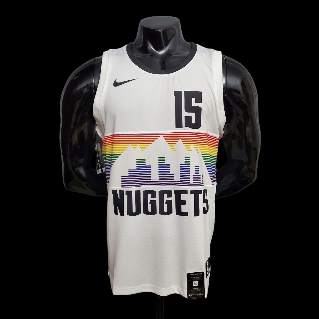 JDKIC#15 Nuggets City Edition white jersey Size: XS-XXL Nike connect recognition