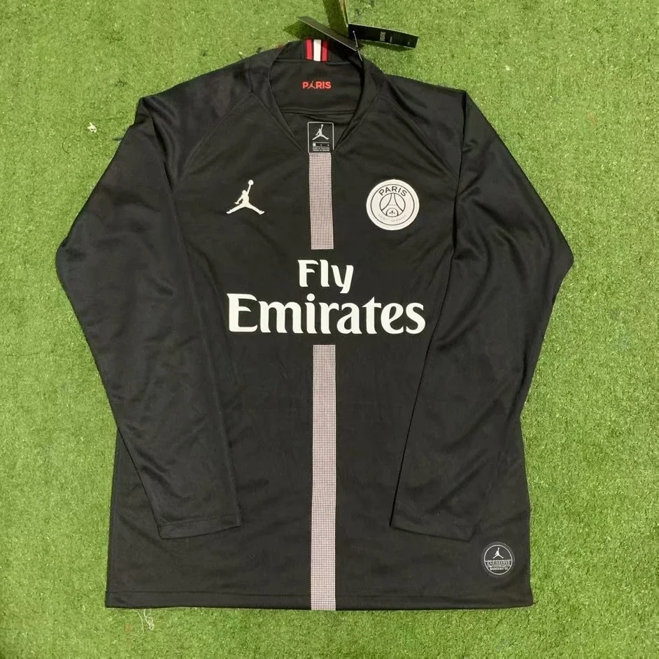 18-19 Paris Jordan Retro Long Sleeve Soccer Jerseys Yupoo