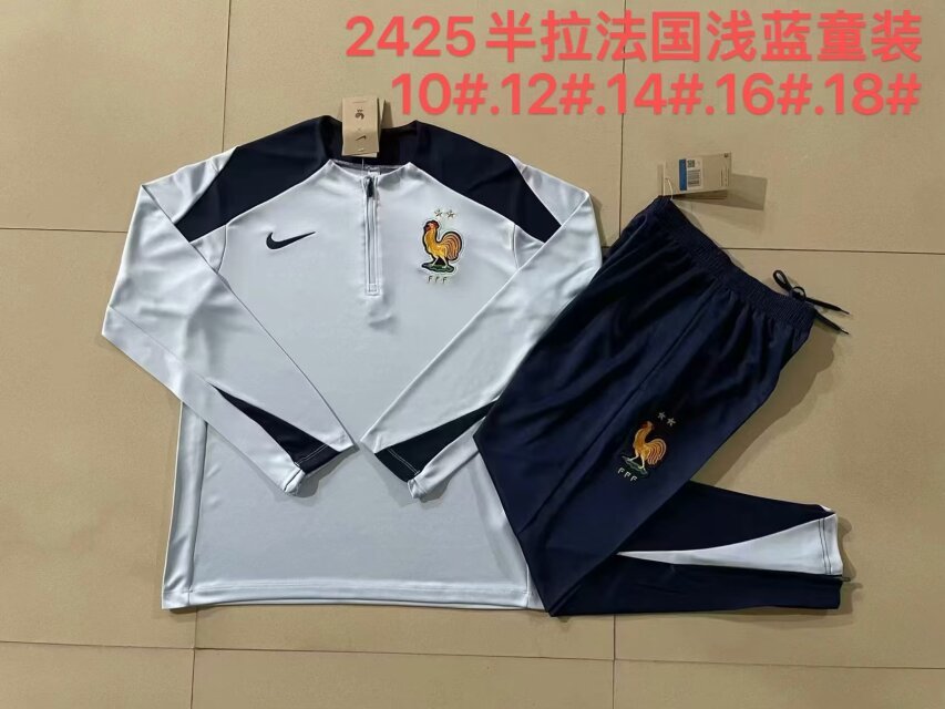 2024 France Kids Long Sleeve Training Suit Yupoo