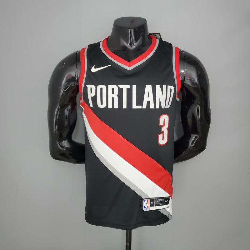 2021 McCOLLUM#3 Trail Blazers Home black NBA Jersey S-XXL