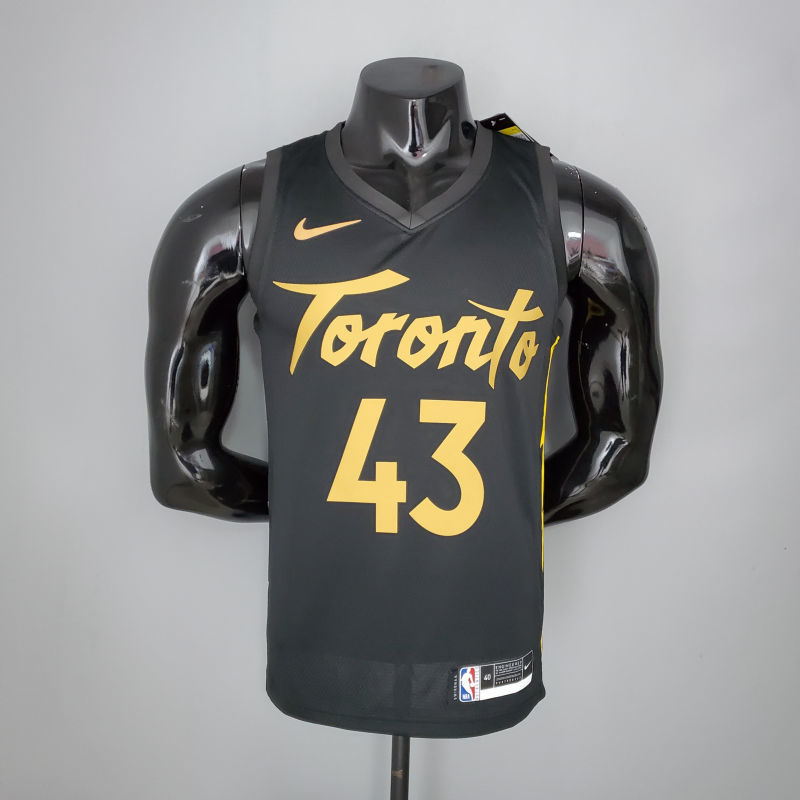 2021 season SIAKAM#43 Raptors black gold NBA Jersey S-XXL