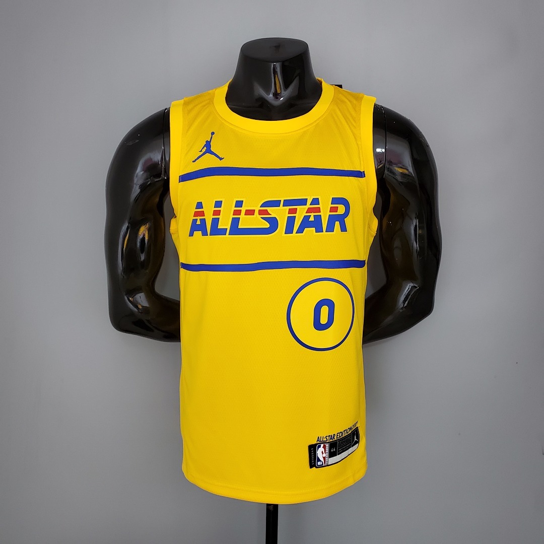 2021 LILLARO#0 All-Star Yellow NBA Jersey S-XXL