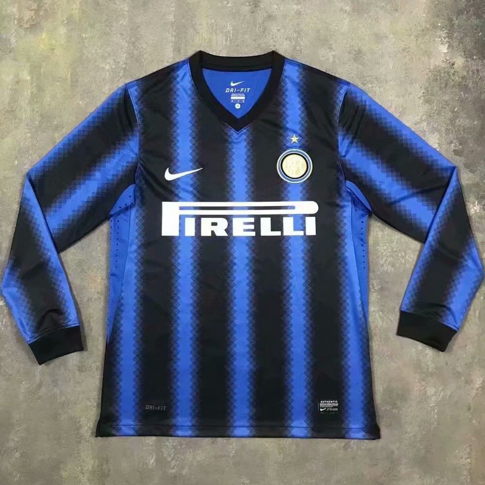 10-11 Inter Milan Home Retro Long Sleeve Soccer Jerseys Yupoo