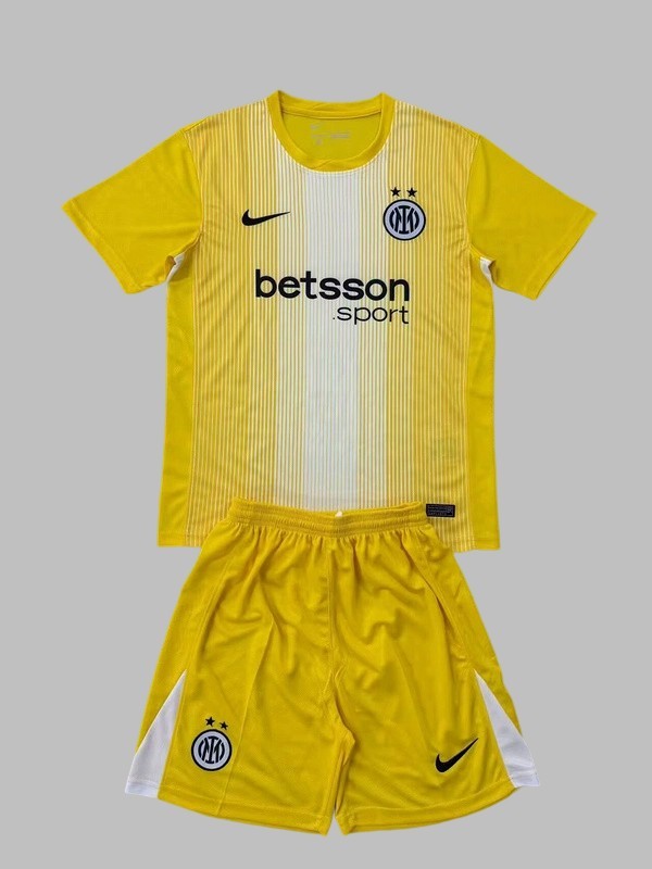 25-26 Inter Milan Goalkeeper Kids Cheap Soccer Jerseys Yupo
