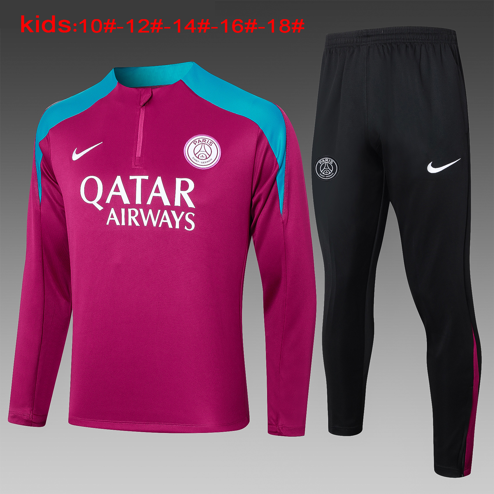 24-25 Paris Kids Long Sleeve Training Suit Yupoo