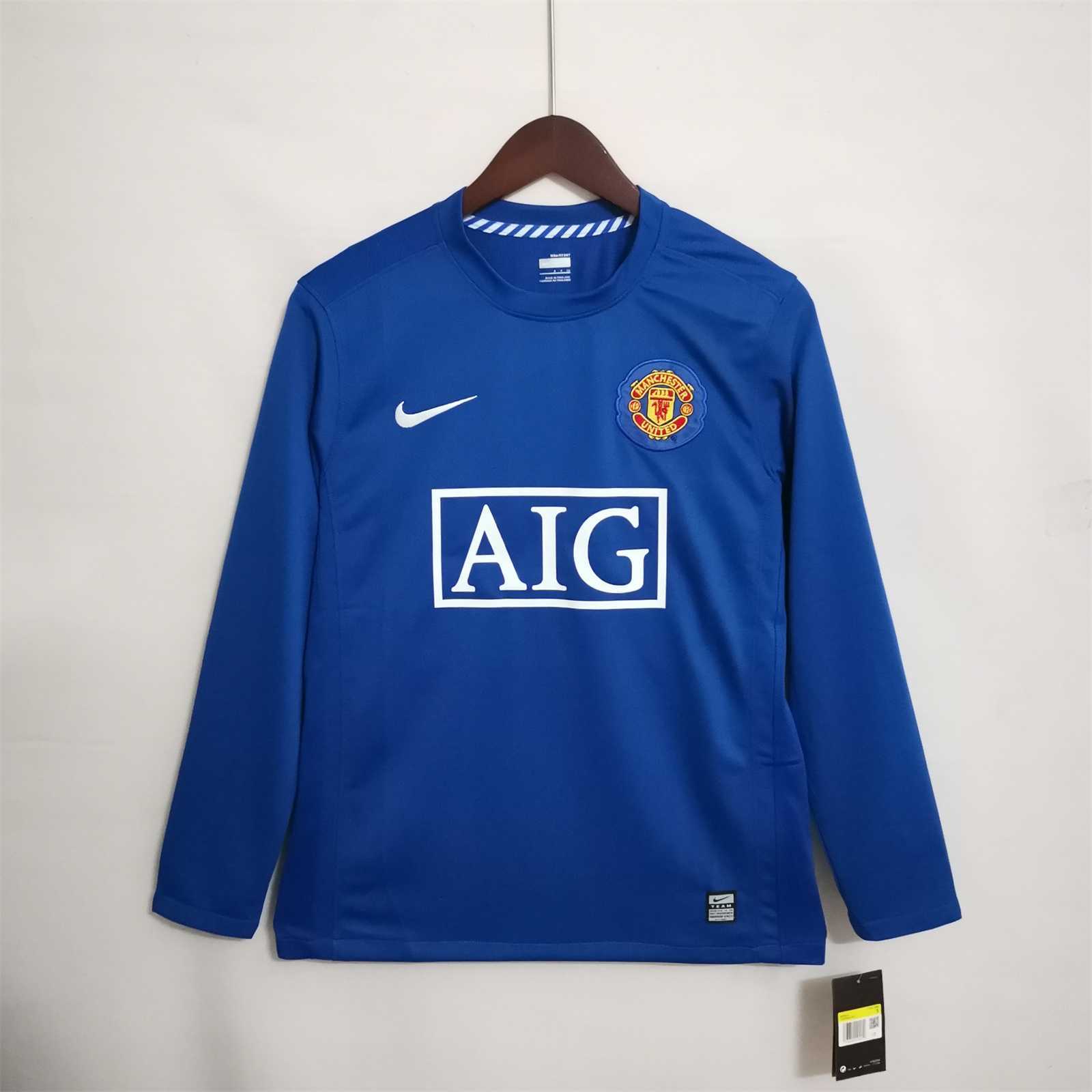 08-09 M-anchester  U-nited Away Long Sleeve Retro Soccer Jerseys Yupoo
