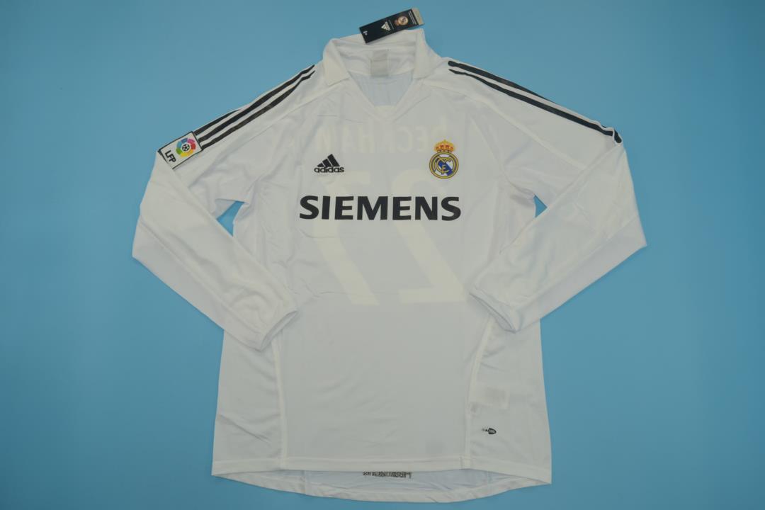 R-eal Ma-drid home white long sleeve 06-07