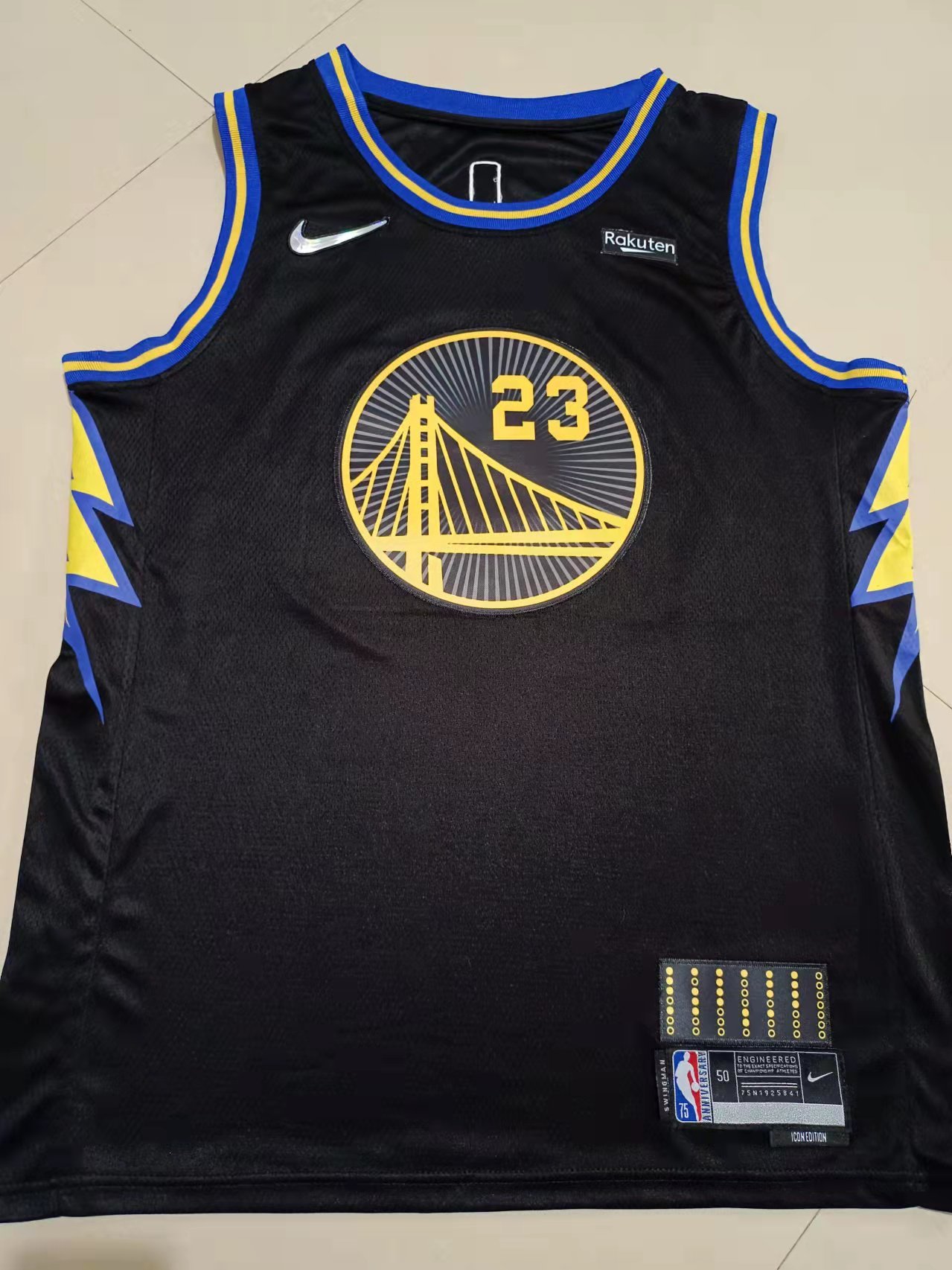Warriors #23 75th Anniversary Embroidery