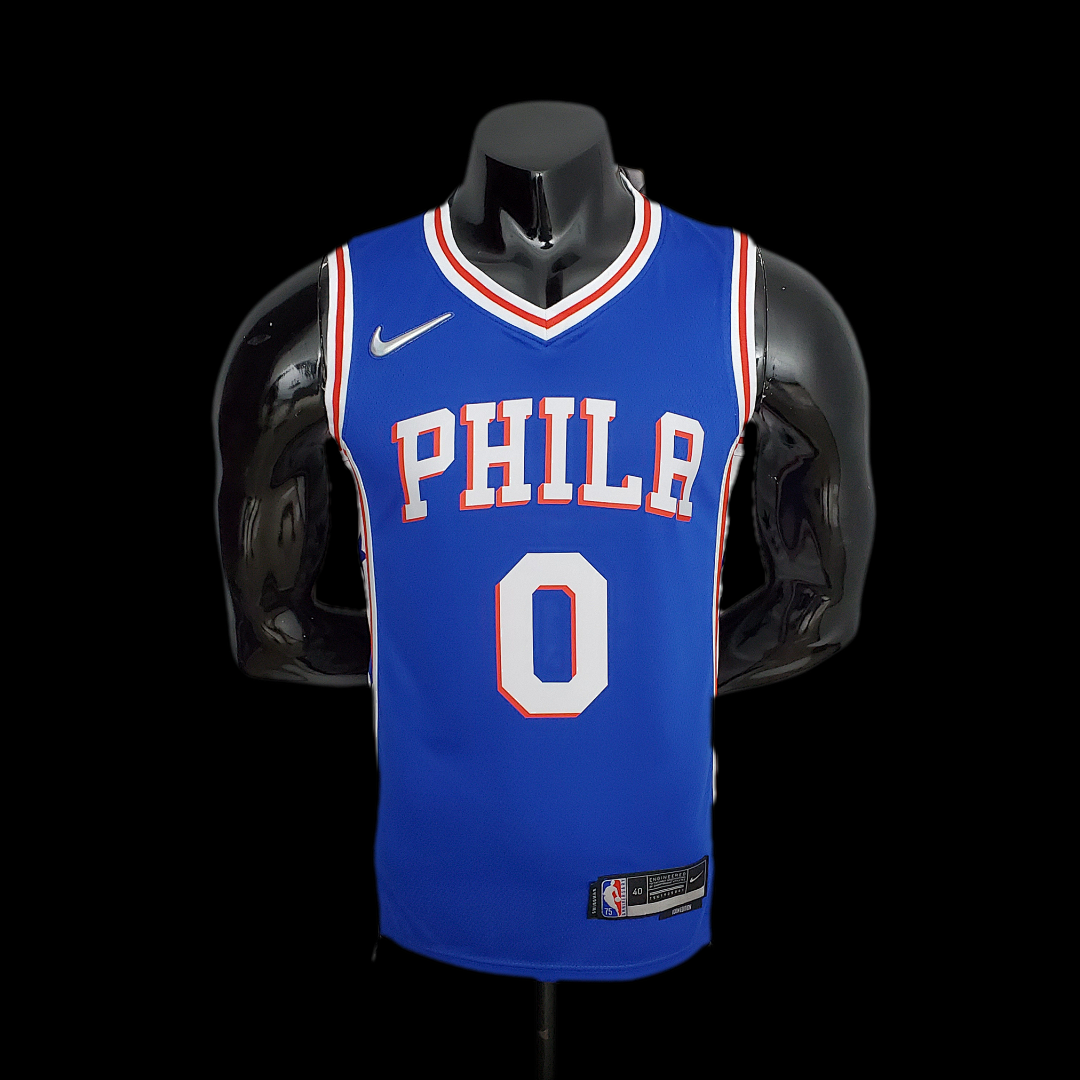 75th Anniversary Philadelphia 76ers MAXEY#0 Blue NBA Jersey S-XXL