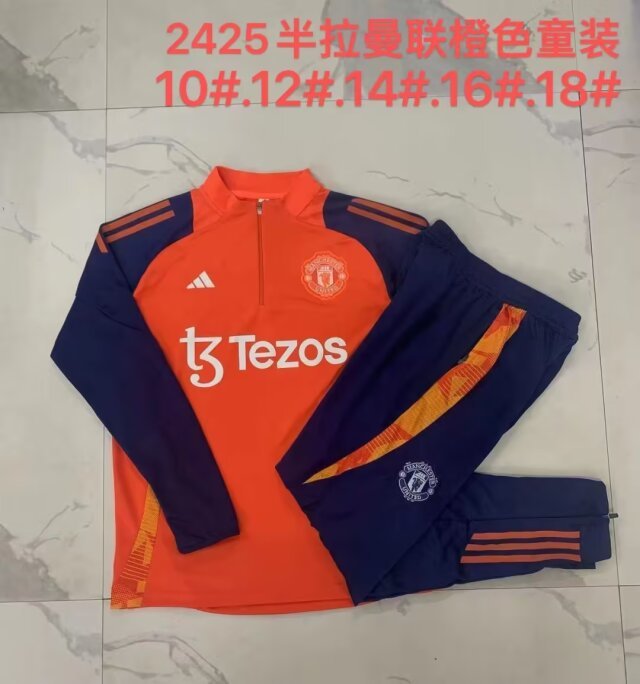 24-25 M-anchester U-nited Kids Long Sleeve Training Suit Yupoo