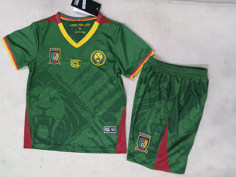 25-26 Cameroon Home Kids Cheap Soccer Jerseys Yupoo