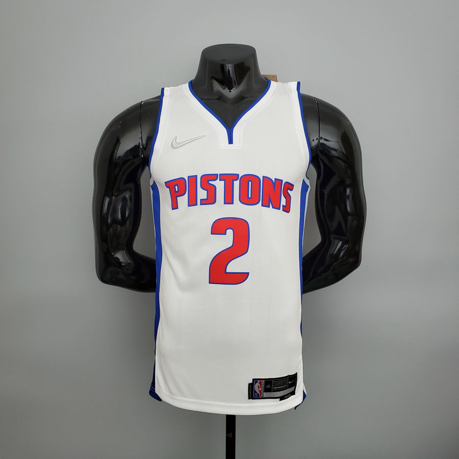 75th Anniversary Cunningham #2 Pistons White NBA Jersey S-XXL