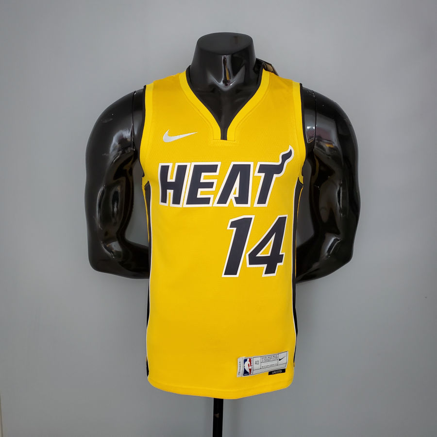2021 HERRO#14 Heat Bonus Edition Yellow NBA Jersey S-XXL