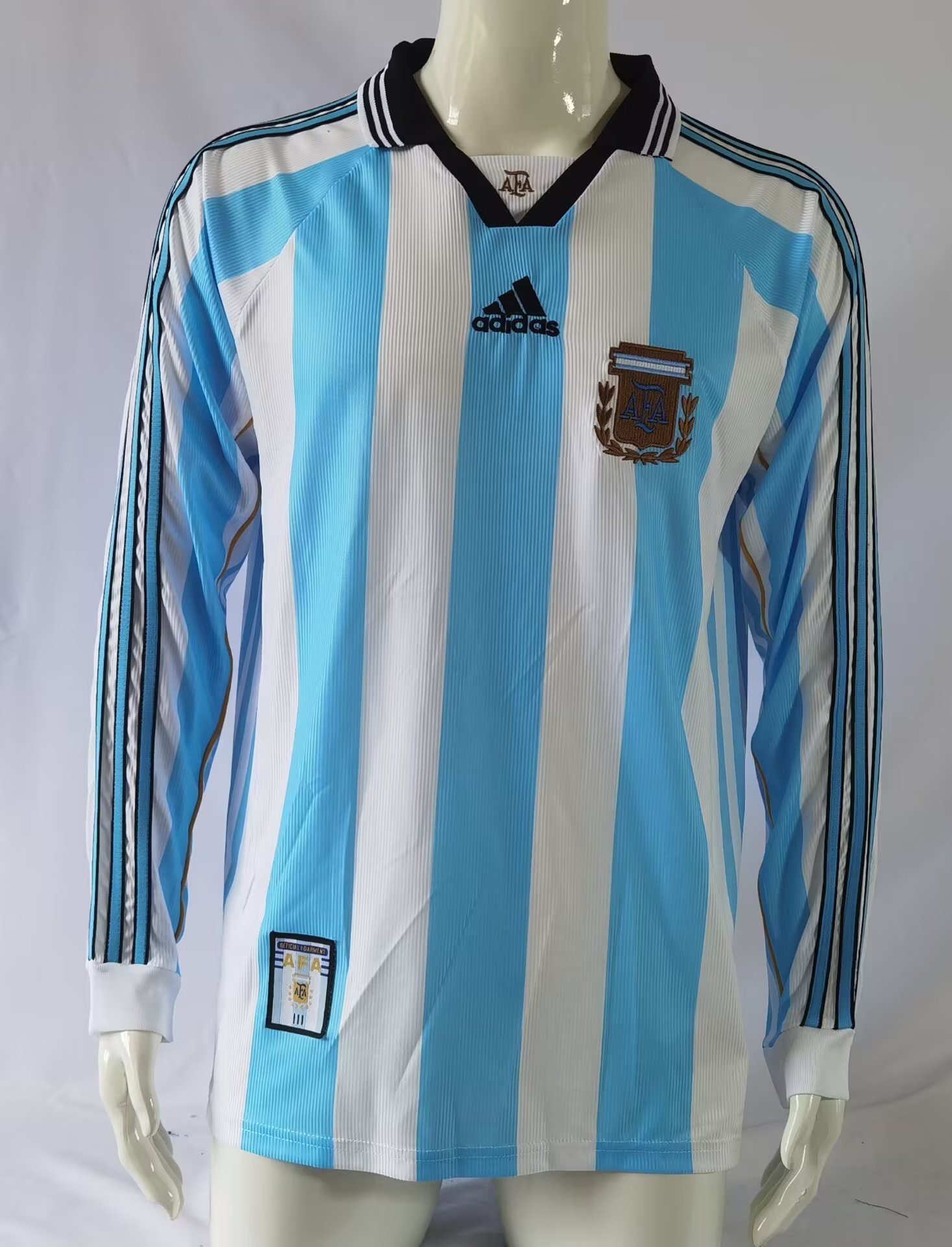 1998 Argentina Home Retro Long Sleeve Soccer Jerseys Yupoo