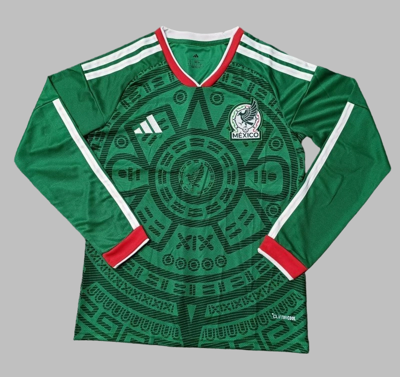 25-26 Mexico Home Long Sleeve Cheap Soccer Jerseys Yupoo