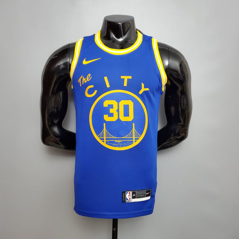 Tram version CURRY#30 Golden State Warriors blue NBA jersey S-XXL
