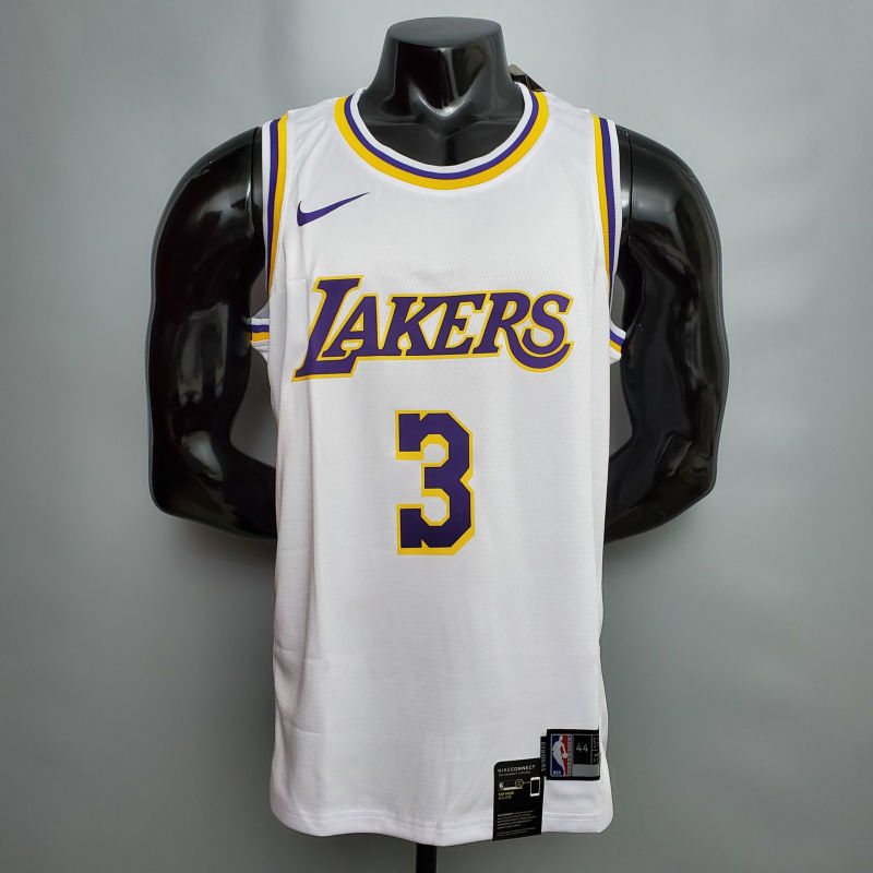 DAVIS #3 Lakers Round neck white NBA jersey Size XS-XXL