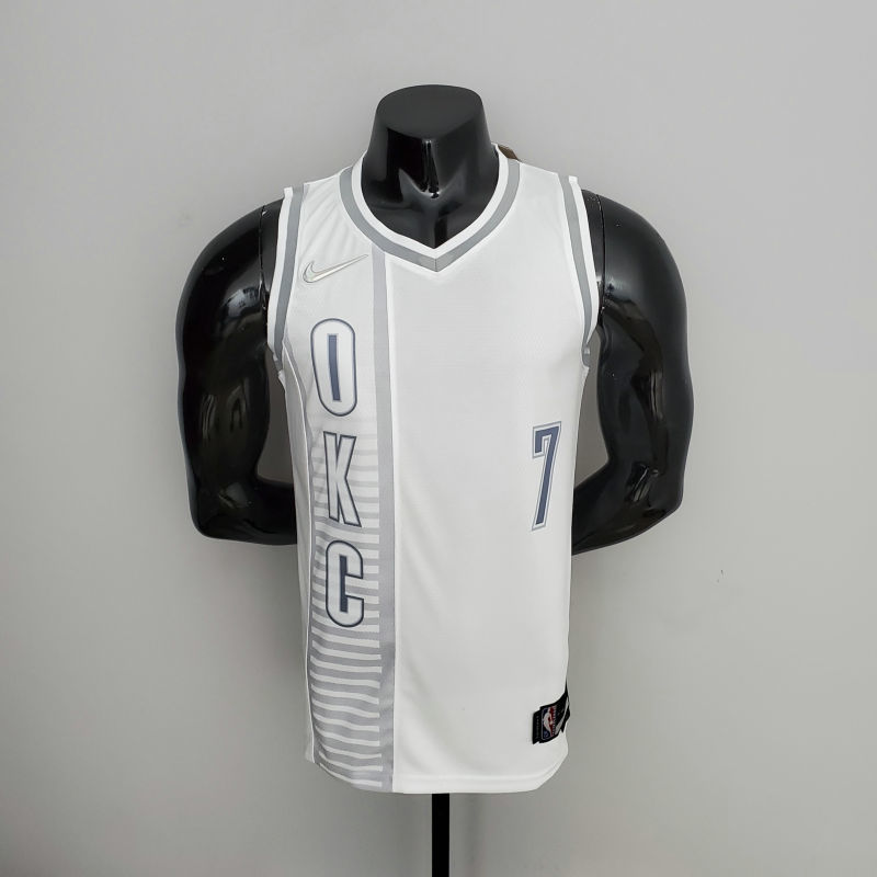 75th Anniversary 2202 Season Oklahoma City Thunder ANTHONY#7 City Edition White NBA Jersey S-XXL