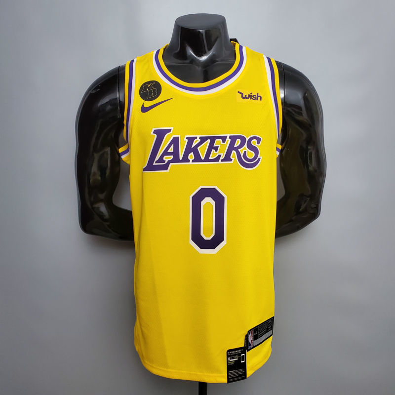 KUZMA #0 Lakers Commemorative Edition Round neck yellow NBA jersey Size XS-XXL