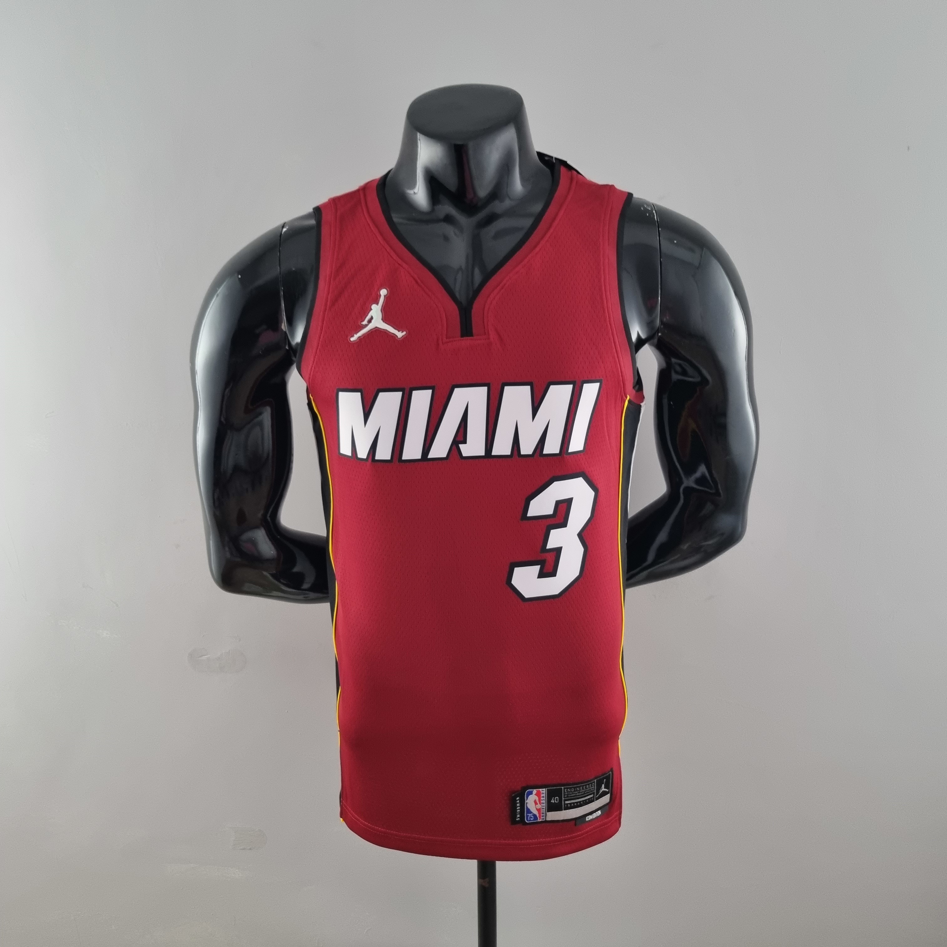 75th Anniversary Miami Heat Jordan WADE #3 Burgundy NBA Jersey S-XXL