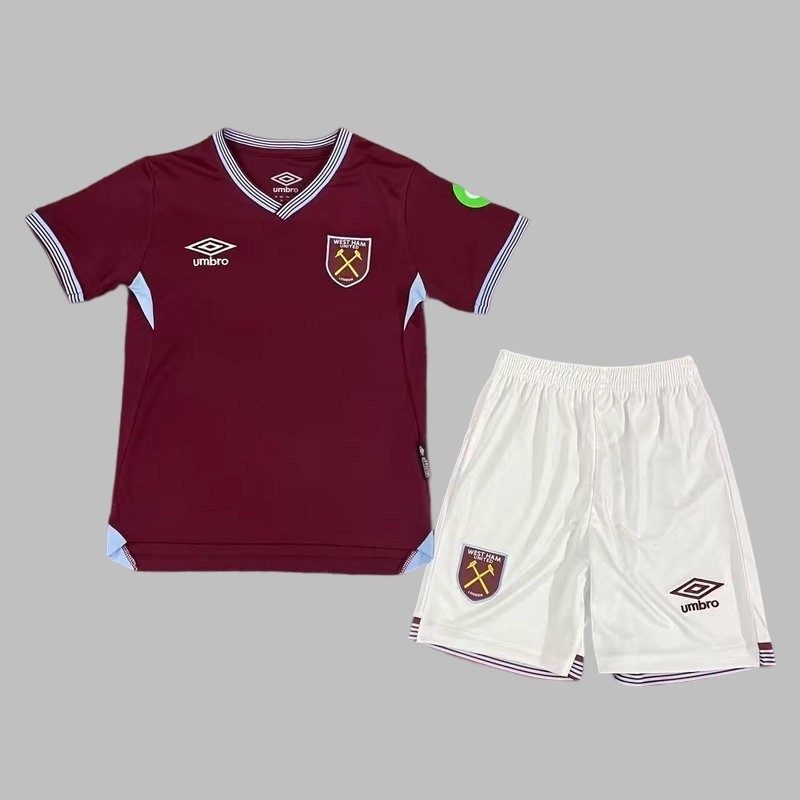 25-26 West Ham Home Kids Cheap Soccer Jerseys Yupoo