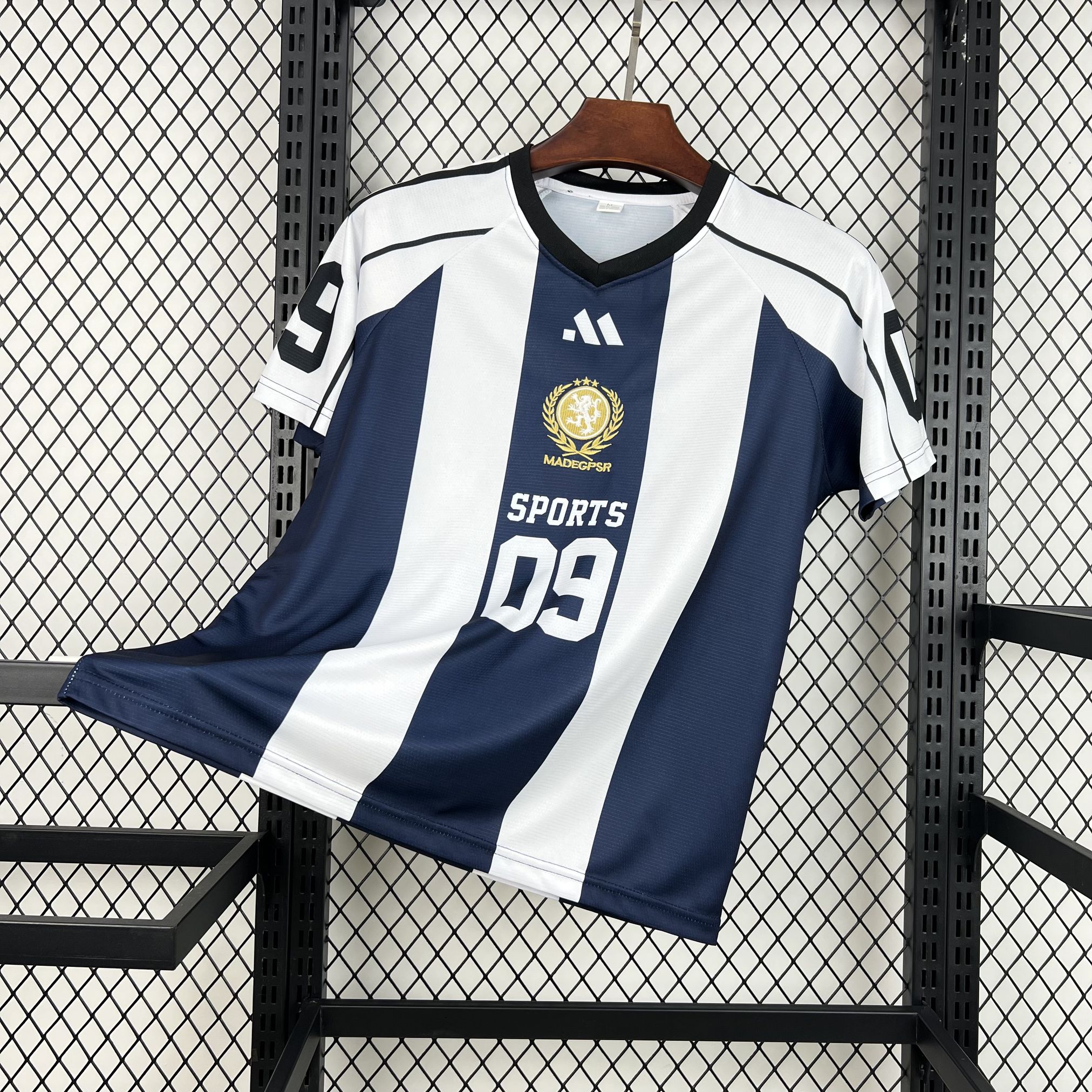 Unisex Light Blue Striped 2026 World Cup Style V-Neck Soccer Jersey 1