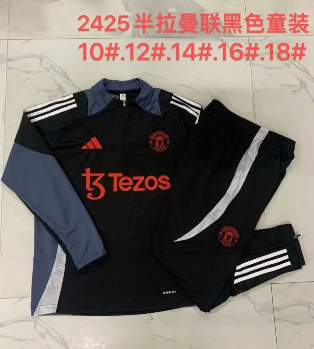 24-25 M-anchester U-nited Kids Long Sleeve Training Suit Yupoo