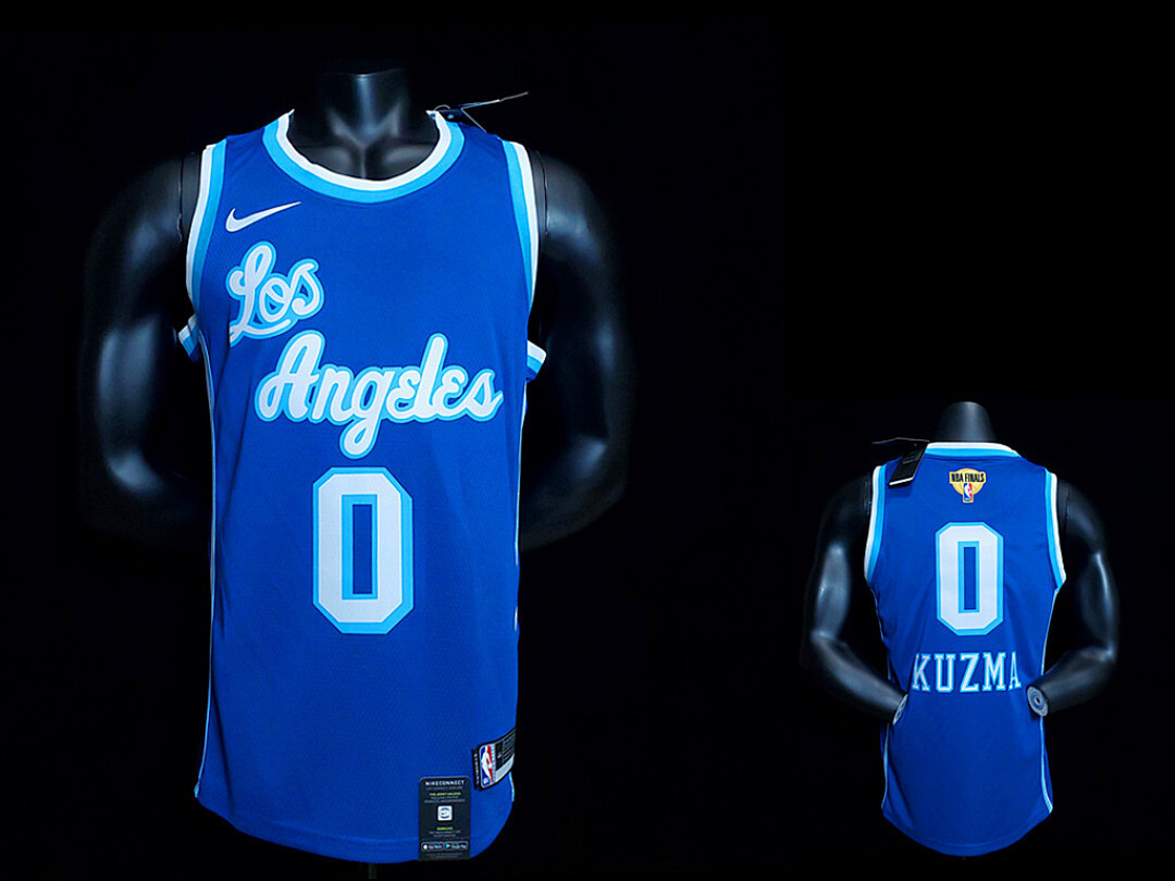 New KUZMA #0 Lakers Blue NBA jersey Size:XS-XXL Nike connect recognition