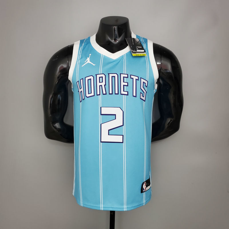 New Hornets BALL#2 Blue NBA Jersey S-XXL