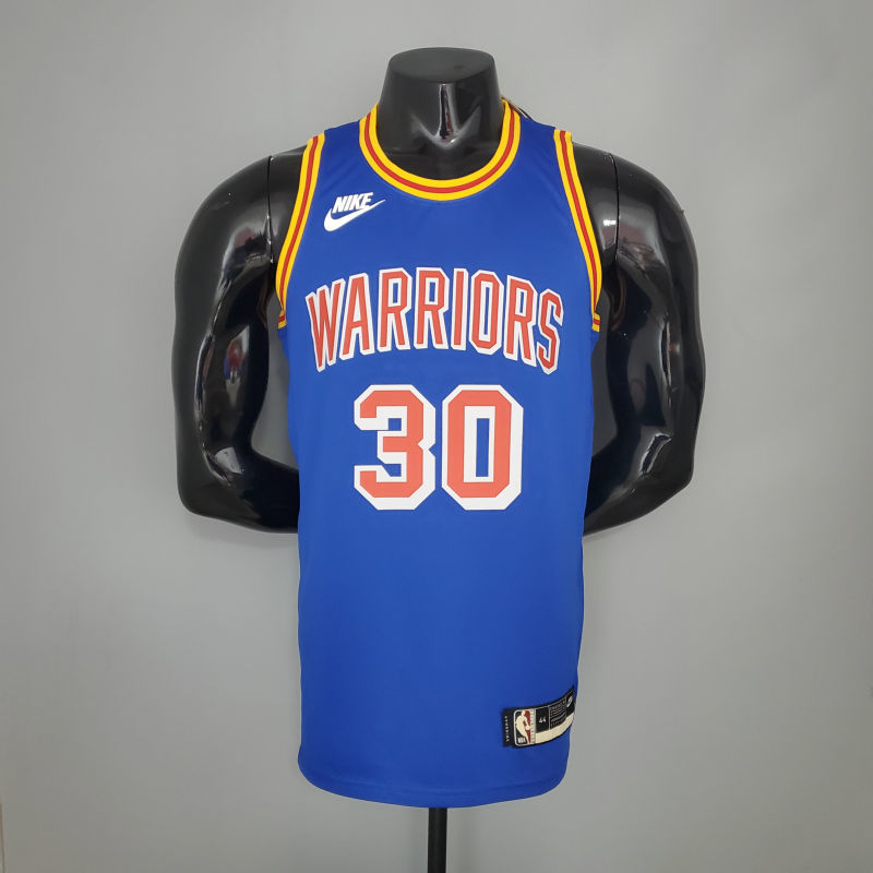 CURRY#30 75th Anniversary Warriors Blue NBA Jersey S-XXL