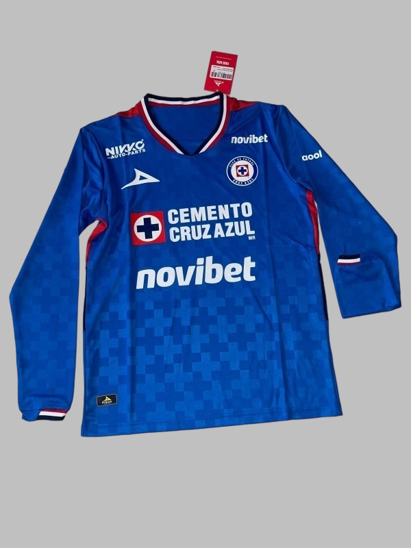 25-26 Cruz Azul Home Long Sleeve Cheap Soccer Jerseys Yupoo