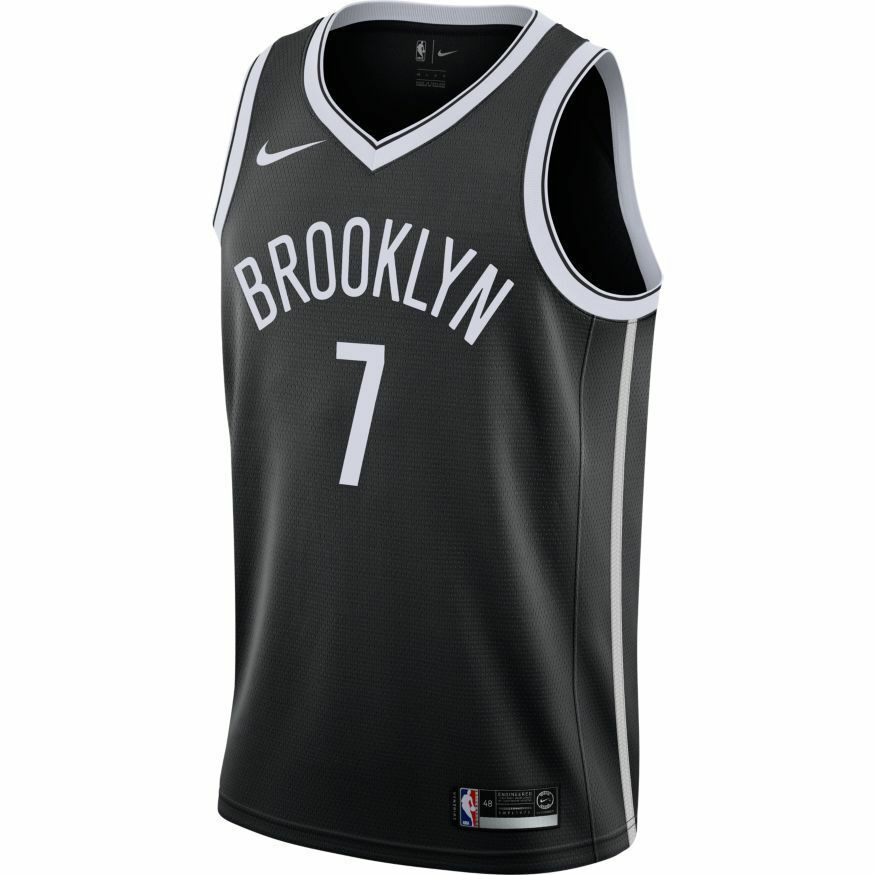 Nets Durant #7 Black Embroidery
